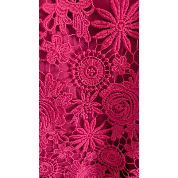 White House Black Market Lace A-Line Dress in Rose Pink - Picture 3 of 5